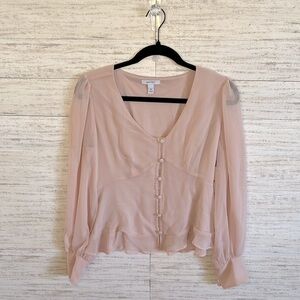 Nine West Long Sleeve V-Neck | SIZE XS